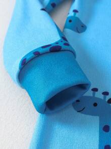 2pcs Toddler Boys' Casual Long Sleeve Jumpsuit Set, Comfortable Homewear - Baby Blue - View 7