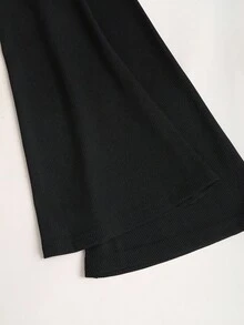 Sweetra Gothic Retro Slim Fit Flared Hem Dress, Intricate Embroidery Design, Fashionable For Halloween, Autumn/Winter - Black - View 6