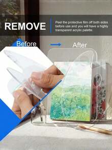 1 لوحة ألوان أكريليك مع ثقب للإبهام، صينية خلط شفافة، لوازم فنية سهلة التنظيف غير لاصقة للزيت والألوان المائية والأعمال اليدوية والرسم DIY، هدية للأم، عودة إلى المدرسة، لوازم مدرسية