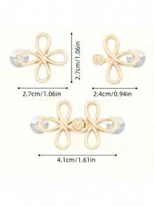 2 对金属无缝带扣腰带，可拆卸幸运结扣，适合牛仔裤和裙子，可调节时尚配饰 - 黑色、金色、银灰色、古铜色