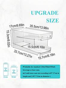 1 件罐头整理架，自动滚动罐头储存容器，适用于冰箱、橱柜、自动补充罐头储存盒，节省空间且易于携带，带盖的 2 层可堆叠饮料分配器，自动滚动啤酒汽水罐架，适用于冰箱、食品储藏室、厨房装饰、圣诞节 - 無色 - 查看 4