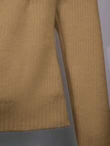 Franclia Áo khoác cardigan nữ cổ chữ thập màu trơn tay raglan cài nút kim loại thời trang tối giản - Lạc đà - Xem 5