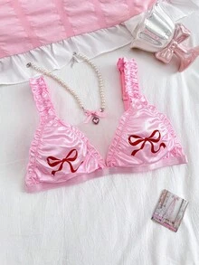 Pink Vacation Style Silky Smooth Sensual Bra - Pink - View 6