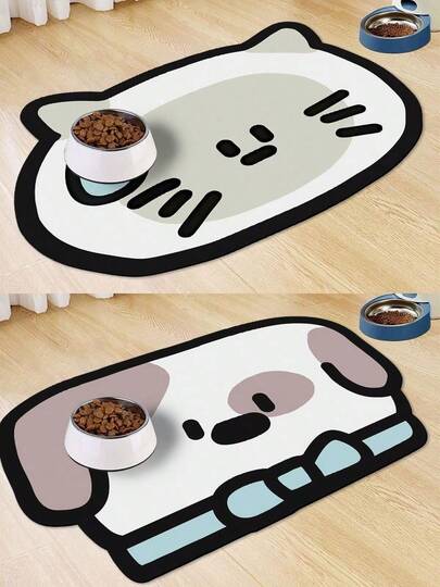 1 pieza Alfombrilla de alimentación para mascotas con estilo de pintura a mano original, antideslizante, absorbente de agua y fácil de limpiar para gatos y perros, alfombrilla de secado de utensilios de cocina, alfombrilla de secado de vajilla, alfombrilla de piso, alfombrilla de puerta, adecuada para diversas máquinas de café, máquinas de espresso, estaciones de café, cocinas, comedores, baños o lavandería, mascotas de todos los tamaños, alfombrillas para tazones de mascotas o jaulas de perros, alfombrillas para jaulas de gatos, colchones para perros, decoración de habitación de verano y otoño con fondo de goma, el regalo perfecto para amantes de gatos y perros
