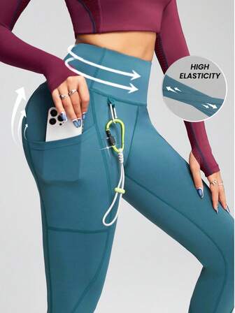 Innovista Outdoor Soft Workout Sports Leggings Silver Hook High Waisted V Waisted Butt Lifting Daily Athleisure Yoga HIIT Training Office To Gym High Stretch Tights Activewear Bottoms Fall Clothes Multifunctional Pocket Camping Trousers Comfort Movement Functional Mesh Panel Breathable Cut Out Squat Proof Figure-Flattering Pants Cardio Outdoor Exercise UV Protection Sweat-Proof Fall New Style Women F/W Athletic Wear, Utilitarian Chic