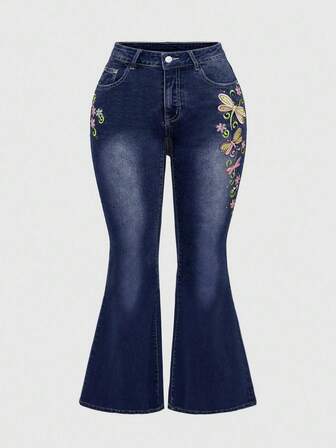 Fairycore Jeans a capri da donna in stile Y2K retrò con ricamo di paillettes a forma di farfalla