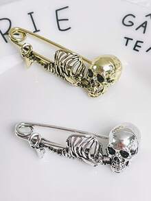 1件复古骷髅胸针，深色哥特式胸针，服装腰封配饰，珠宝首饰。生日毕业典礼家居装饰万圣节装饰秋季装饰房间装饰的最佳礼物 - 彩色 - 查看 16