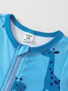 2pcs Toddler Boys' Casual Long Sleeve Jumpsuit Set, Comfortable Homewear - Baby Blue - View 4