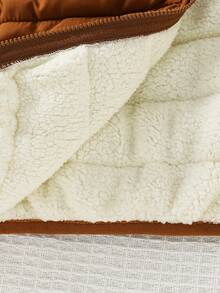 Cozy Pixies Newborn Baby Boy Solid Color Hooded Fleece Sleeveless Cardigan Baby Boy Clothes Brown Newborn Coats Hooded Vest Toddler Vest Brown Vest Autumn Winter Clothes For Girl - Brown - View 4