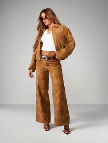 MISSGUIDED Luxury Western Fall Winter Festival Boho Desert Casual Statement Fashion Jacket - Camel - View 3