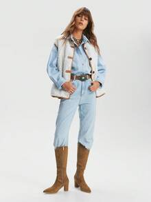 Styleloop Botas altas de tacón grueso con punta puntiaguda y flecos de gamuza para mujer, botas vaqueras de ajuste ceñido para Halloween, Navidad, atuendos de fiesta, otoño