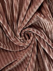 SHEIN فستان أنيق بأكمام طويلة وياقة على شكل حرف V وحافة مكسرة للنساء الحوامل بلون أحادي