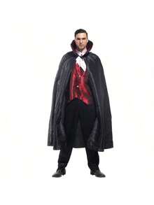 Halloween Men's Noble Vampire  Suit, Cloaked Vampire Death Costume, Including Cloak And Clothes - Black - View 6