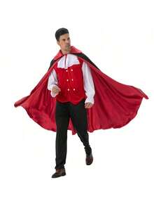 Halloween Men's Noble Vampire  Suit, Cloaked Vampire Death Costume, Including Cloak And Clothes - Black - View 3