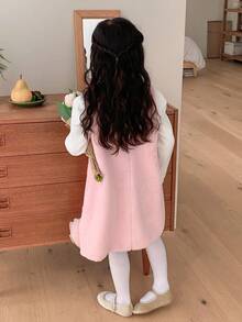 DAZY Robe sans manches à col rond pour jeunes filles - Rose bonbon - Voir 5