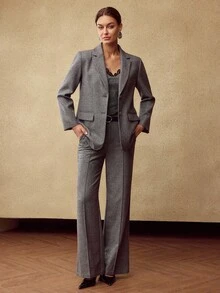 PREMIUM WOMEN'S WOOL CONTRAST LACE CAMI TOP, AUTUMN/WINTER - Grey - View 6