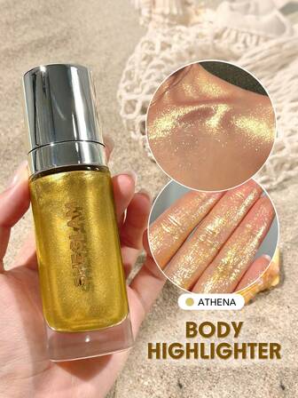 Enlumineur Pour Le Corps Sunkissed-Enlumineur Liquide Athena Enlumineur Liquide Scintillant Longue Tenue ÉClat éClaircissant Enlumineur Pour Le Corps FêTe De NoëL Enlumineur Paillettes Marque Beauté Visage Maquillage CosméTique Pour Femmes Filles Parfait Pour Hiver IdéAl Pour Y2K ÉLéGant Mode Adapté Pour Anniversaire Xmas Cadeau FêTe PrêT Meilleure Couleur