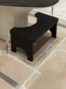 竹制马桶凳 - 浴室蹲姿辅助器，符合人体工程学的马桶增高脚凳，耐用的竹木结构 - 黑色 - 查看 2