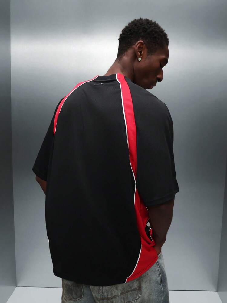 PLAYBOY X SUMWON Raglan T-Shirt With Contrast Panels And Varsity Number Print