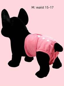 1pc Solid Color Pet Sanitary Pants For Small Medium Dogs - Hot Pink - View 11