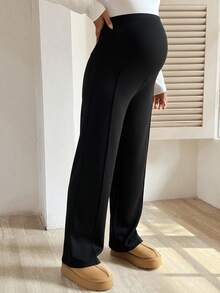 SHEIN Fall Clothes,Autumn Clothes,Maternity Autumn/Winter Clothes Maternity Casual Solid Color Fleece Pants, Suitable For Autumn/Winter Pregnancy Clothing Black Maternity Pants Maternity Pants Black Dress Pants Women Pregnancy Pants Women Maternity Pants Tall Women Pants