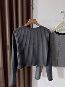 Airaco 女式无袖连衣裙配针织披肩 - 深灰色 - 查看 2