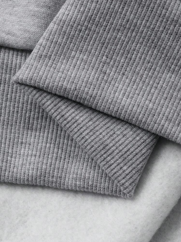Dazy Plus Thickened Fleece Autumn/Winter Plus Size Sweatshirt For Women, Bow & Rhinestone Decor, Casual Loose Fit, Plus Size