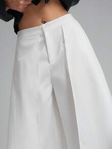 LYSMO Women's Casual Solid Color Loose Fit Pants, Autumn - White - View 6