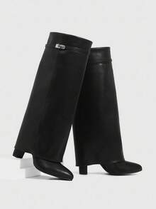 CUCCOO SZL CUCCCOO 女士时尚尖头皮革高跟靴 - 黑色 - 查看 2
