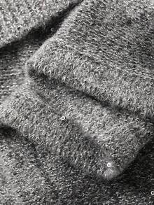 DAZY 女士休闲针织毛衣和裙子两件套，秋季 - 灰色 - 查看 7