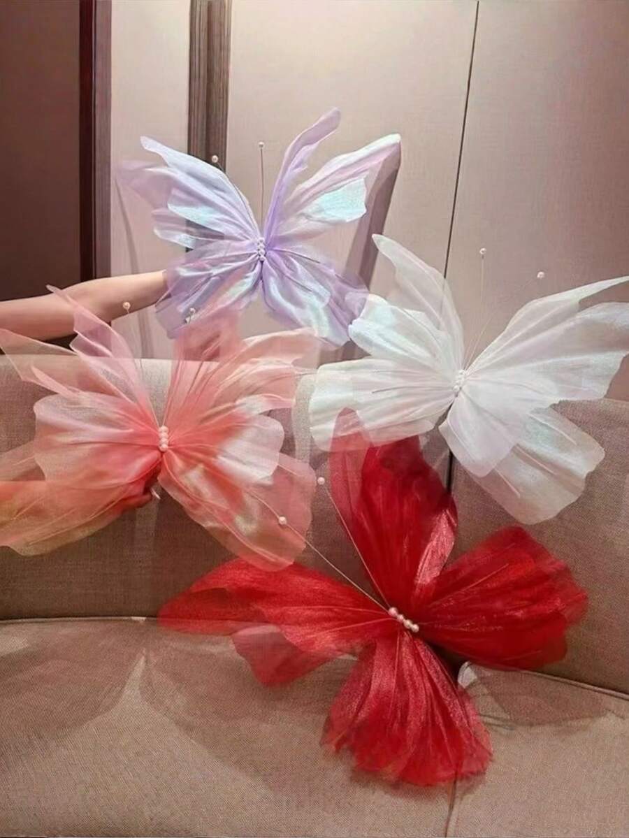 1 Piece Formosa Flower Wedding Decoration Handmade Check In Silk Flower Arrangement Large Props Outdoor Butterfly Photography - Multicolor - View 1