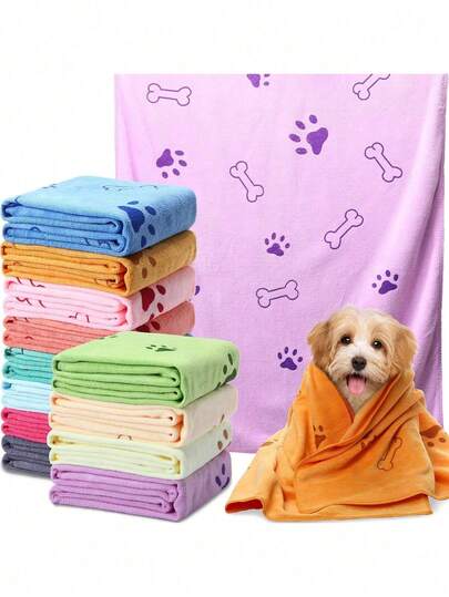 1/2 piezas Toalla de secado de microfibra súper suave para perros, toalla de baño de absorción rápida para el aseo de mascotas, adecuada para perros pequeños y medianos