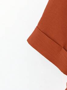 Linhara Plus Size Women's Printed 3/4 Sleeve Shirt, Suitable For Spring & Summer Holiday - Orange - View 3