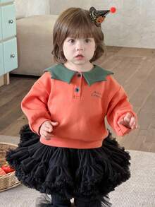 DAZY Toddler Girls' Cartoon Print Halloween Cute Korean Style Casual Long Sleeve Sweatshirt, Autumn/Winter