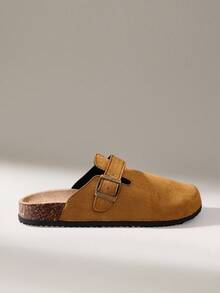 Solecia 女士时尚厚底拖鞋，圆头方扣，配套鞋子 - 薑色 - 查看 1