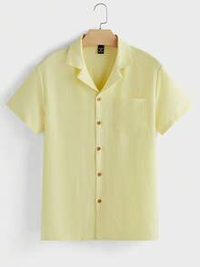 Manfinity RelaxMax 2pcs Men's Simple Fashion Casual Everyday Solid Color Top & Pants Set - Yellow - View 10