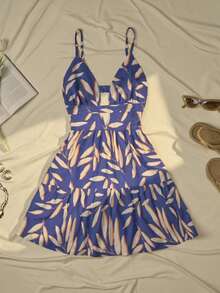Váy ngắn họa tiết cây xanh - Nhiều màu - Xem 1