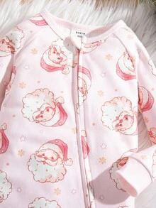 SHEIN Babygirl Cute Casual Knit Christmas Cartoon Pattern Tight Long Sleeve Pajama Set - Multicolor - View 6