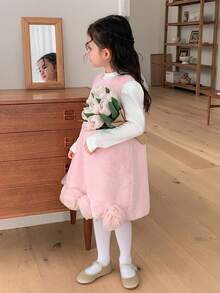 DAZY Robe sans manches à col rond pour jeunes filles - Rose bonbon - Voir 4