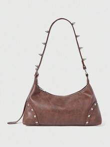 ROMWE Grunge Punk Bolso de mujer - Café - Ver 1