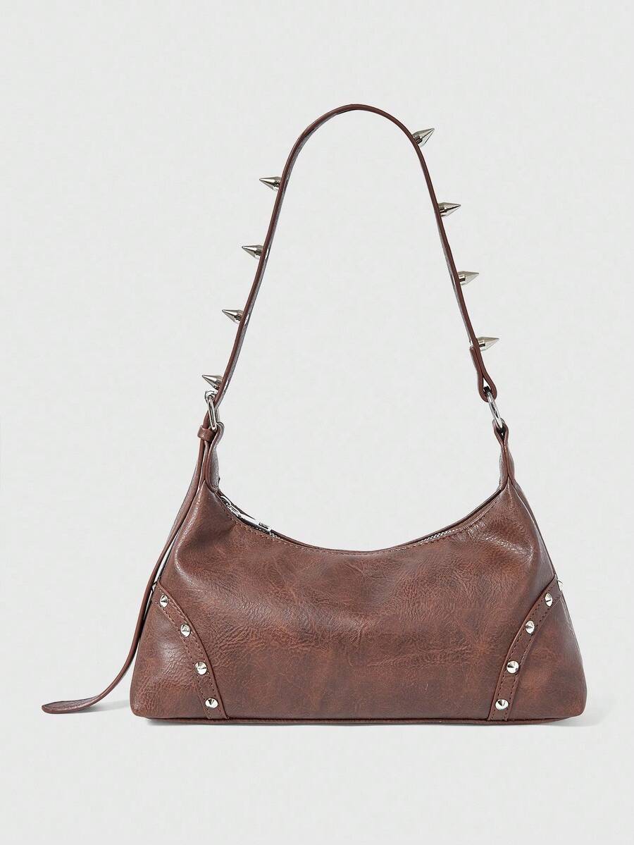 ROMWE Grunge Punk Bolso de mujer - Café - Ver 1
