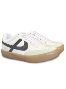 tenis hombre mujer choclo PANAM unisex bajos zapatillas casuales tipo piel blanco camel planos de gran calidad baratos moda 22mx 30mx ideal para combinar con todo skate choclo gimnasio cómodos al caminar basicos blanco gris 210001 - blanco - Ver 4