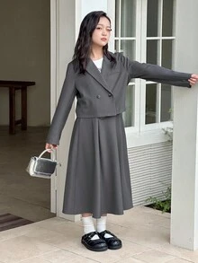 DAZY 少女秋季商务装 - 灰色 - 查看 6