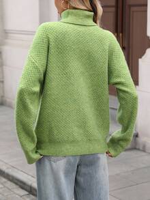 SHEIN LUNE Women's Casual Loose Green Long Sleeve Sweater Turtleneck Sweater Women Green Sweater Green Turtleneck Top Women Green Turtleneck Long Sleeve Turtleneck Sweater Sweater For Women  Fall Clothes For Women Autumn Fall Winter Clothes Christmas Fall Clothes Women's Winter Sweater Going Out Tops For Women Women's Winter Sweater Autumn Clothes Chic Blouses For Women  Women's Winter Sweater