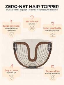 Topper per capelli lisci da 14 pollici, con base di 5,5"x5,5", in capelli umani, per donne con capelli diradati, accessori per capelli per donne - S2/24 - Visualizzare 8