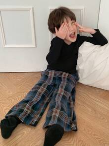 DAZY 2件組小男孩居家套裝，長袖上衣與長褲套裝，秋季 - 黑色 - 查看 7
