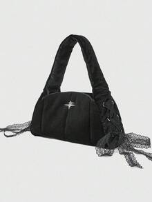 ROMWE Grunge Punk Bolsos de mujer - Negro - Ver 7