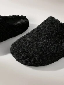 Solecia 女式穿孔包头一脚蹬平底鞋，软底休闲皮鞋，时尚百搭，夏季新品 - 黑色 - 查看 5