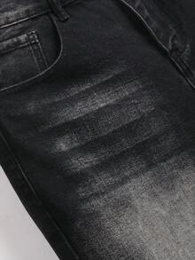 Chillumni 男士休闲水洗牛仔短裤，夏季 - 黑色 - 查看 6