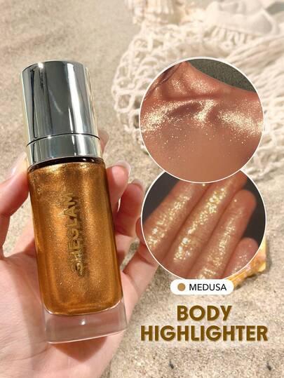 SHEGLAM Sunkissed Body Highlighter-Medusa Liquid Highlighter Liquid Shimmer Long Wear Brightening Glow Body Highlighter Brand Beauty Makeup Face Paint Cosmetic For Women Girls Perfect For Fall Winter Ideal For Y2K Fancy Fashion Suitable For Birthday Christmas Present Party Ready Best Color
